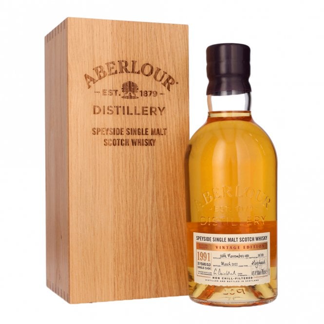 Aberlour 1991 30 Year Old Vintage Edition rare Speyside whisky bottle for sale