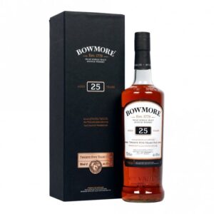 Bowmore 25 Year Old aged Islay single malt Scotch whisky bottle for sale authentic
