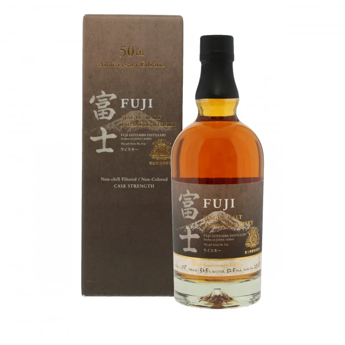 Fuji 50th Anniversary Edition single malt Japanese whisky bottle limited release for sale buy Fuji single malt anniversary whisky authentic Japanese bottle online