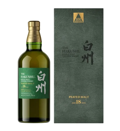 Hakushu 18 Year Peated Malt Suntory 100th Anniversary limited edition Japanese whisky bottle