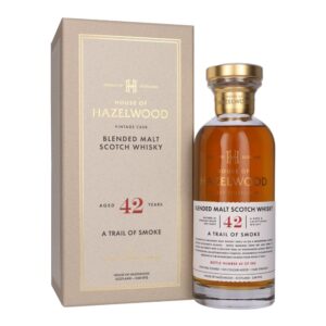 A Trail Of Smoke 42 Year Old House of Hazelwood luxury smoky Scotch whisky bottle for sale authentic