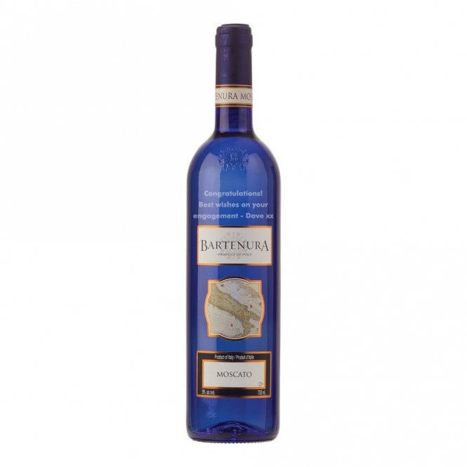 Bartenura Moscato engraved bottle personalized wine gift