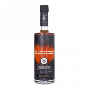 Blackened American Whiskey x Rabbit Hole collaboration whiskey bottle sonic aged limited release premium whiskey