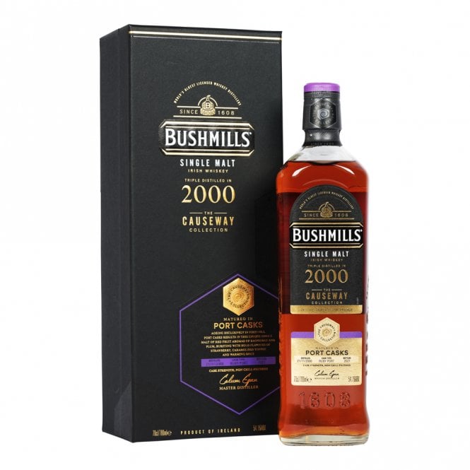 Bushmills 2000 port cask Causeway Collection Irish whiskey bottle rare release