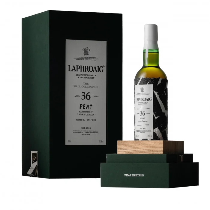 Laphroaig 36 Year Old The Wall Peat rare aged Islay Scotch whisky bottle for sale authentic