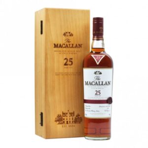Macallan 25 Year Old Sherry Oak luxury Speyside single malt Scotch whisky bottle for sale authentic