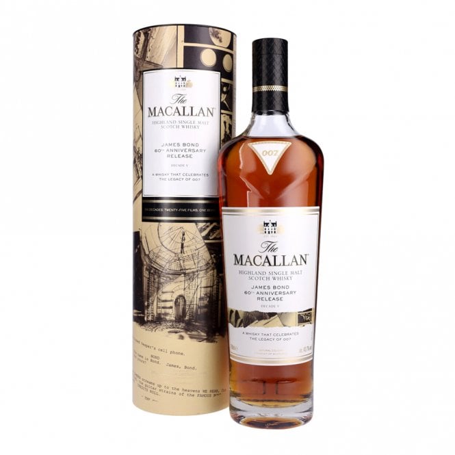 Macallan James Bond 60th Anniversary Decade 5 limited edition Speyside single malt Scotch whisky collectible bottle